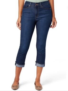 Signature Dark Blue Cropped Ankle Jeans